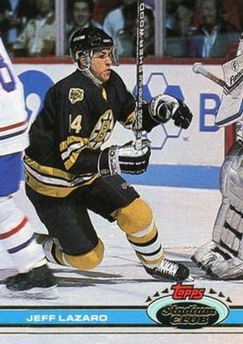 #397 Jeff Lazaro - Boston Bruins - 1991-92 Stadium Club Hockey