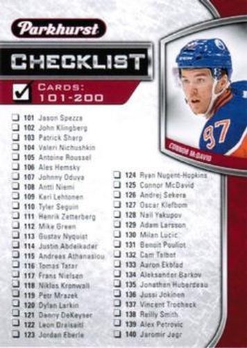 #398 Connor McDavid CL - Edmonton Oilers - 2016-17 Parkhurst - Red Hockey