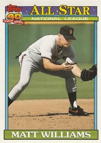 #399 Matt Williams - San Francisco Giants - 1991 O-Pee-Chee Baseball