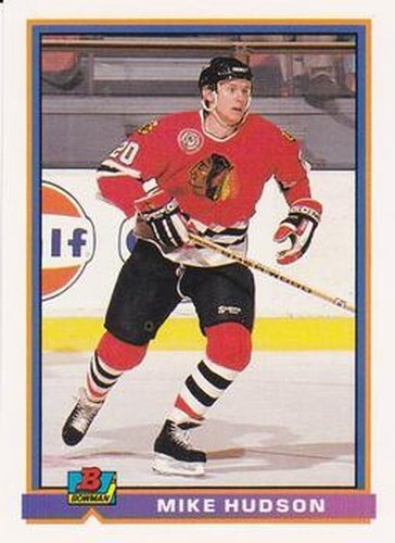 #399 Mike Hudson - Chicago Blackhawks - 1991-92 Bowman Hockey