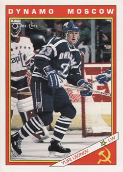 #39R Yuri Leonov - Dynamo Moscow - 1991-92 O-Pee-Chee Hockey - Sharks & Russians