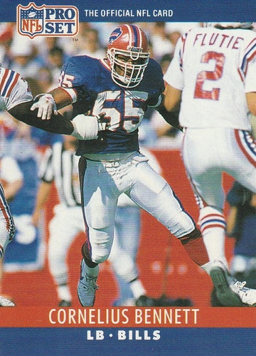 #39 Cornelius Bennett - Buffalo Bills - 1990 Pro Set Football