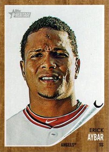 #39 Erick Aybar - Los Angeles Angels - 2011 Topps Heritage Baseball