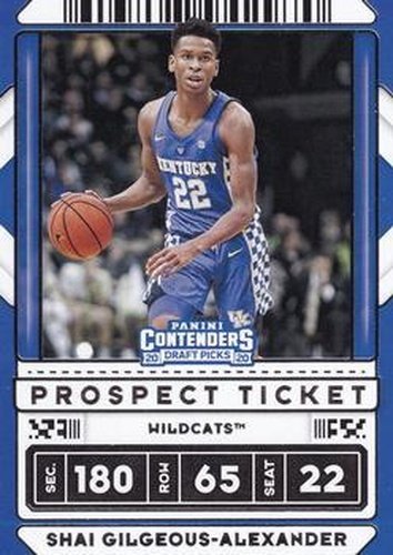 #39b Shai Gilgeous-Alexander - Kentucky Wildcats - 2020 Panini Contenders Draft Picks Basketball