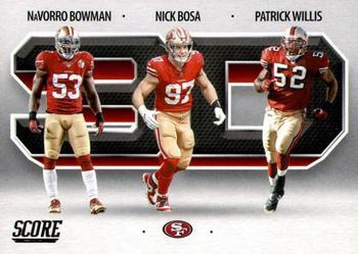 #3D14 Navorro Bowman / Nick Bosa / Patrick Willis - San Francisco 49ers - 2021 Score - 3D Football
