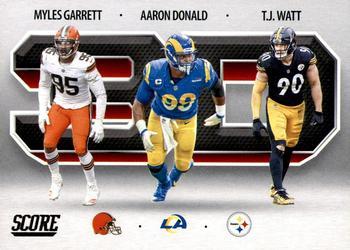 #3D9 Aaron Donald / Myles Garrett / T.J. Watt - Los Angeles Rams / Cleveland Browns / Pittsburgh Steelers - 2021 Score - 3D Football