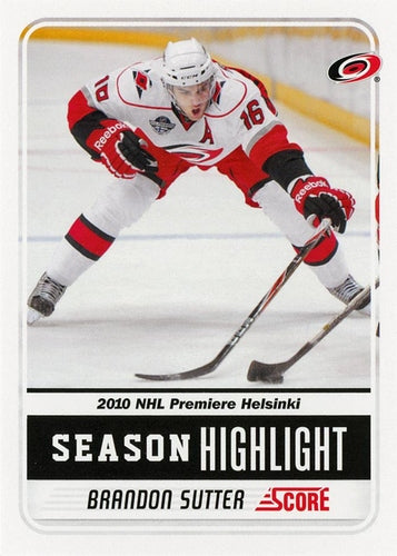 #3 Brandon Sutter - Carolina Hurricanes - 2011-12 Score Hockey