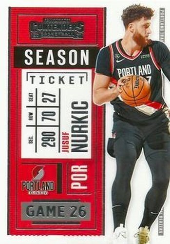 #3 Jusuf Nurkic - Portland Trail Blazers - 2020-21 Panini Contenders Basketball