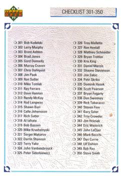 #400 Checklist 301-400 - 1991-92 Upper Deck Hockey