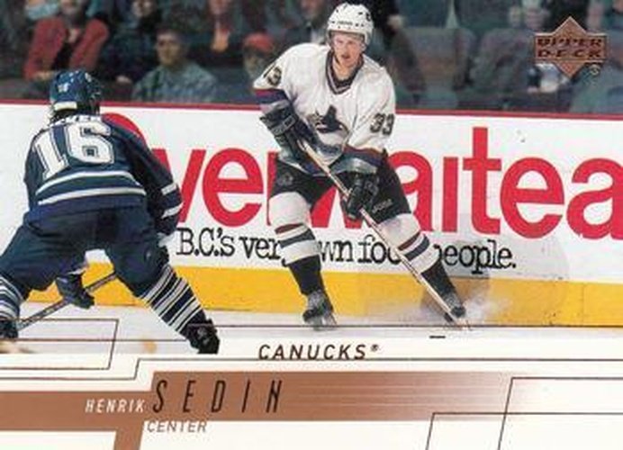 #402 Henrik Sedin - Vancouver Canucks - 2000-01 Upper Deck Hockey