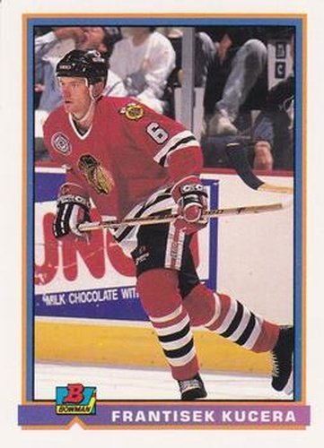 #404 Frantisek Kucera - Chicago Blackhawks - 1991-92 Bowman Hockey