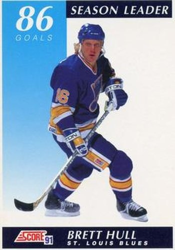 #404 Brett Hull - St. Louis Blues - 1991-92 Score American Hockey