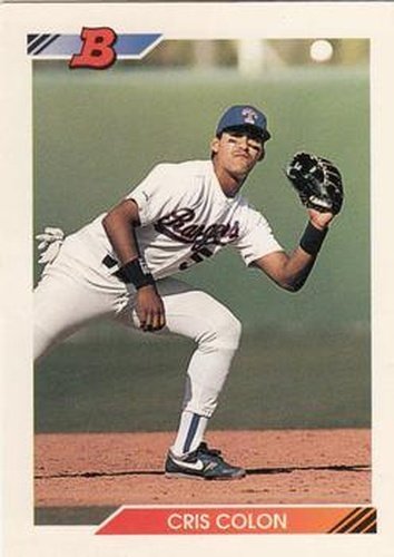 #405 Cris Colon - Texas Rangers - 1992 Bowman Baseball