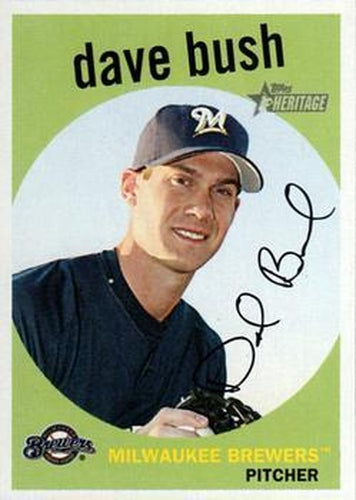 #405 Dave Bush - Milwaukee Brewers - 2008 Topps Heritage Baseball