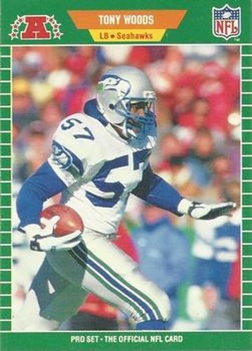 #406 Tony Woods - Seattle Seahawks - 1989 Pro Set Football