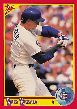 #406 Chad Kreuter - Texas Rangers - 1990 Score Baseball