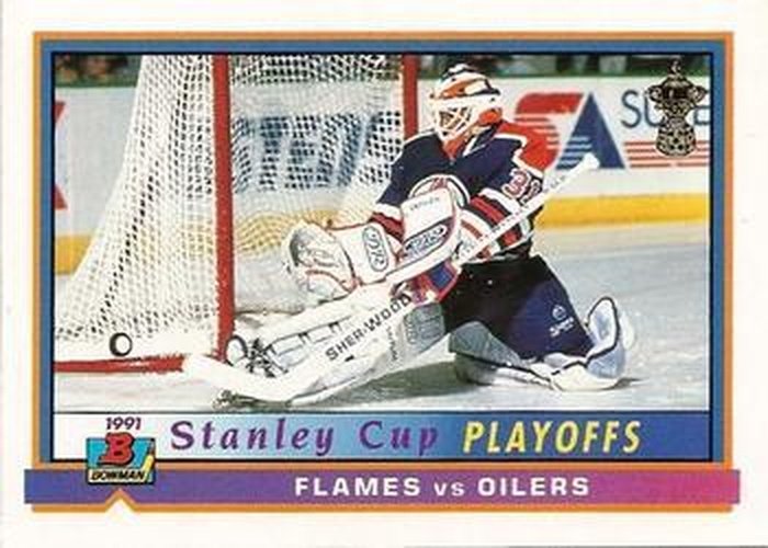 #407 Flames vs Oilers - Calgary Flames / Edmonton Oilers - 1991-92 Bowman Hockey