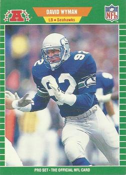 #407 David Wyman - Seattle Seahawks - 1989 Pro Set Football