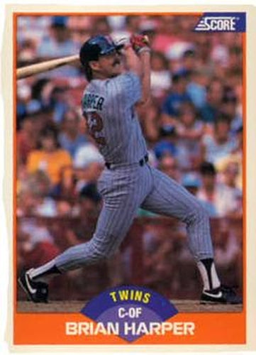 #408 Brian Harper - Minnesota Twins - 1989 Score Baseball