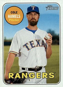 #408 Cole Hamels - Texas Rangers - 2018 Topps Heritage Baseball
