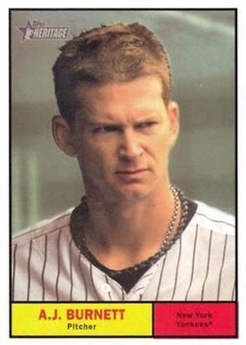 #40 A.J. Burnett - New York Yankees - 2010 Topps Heritage Baseball