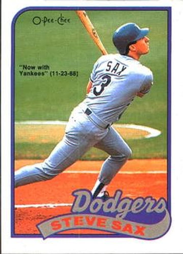 #40 Steve Sax - New York Yankees - 1989 O-Pee-Chee Baseball