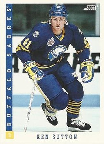 #410 Ken Sutton - Buffalo Sabres - 1993-94 Score Canadian Hockey