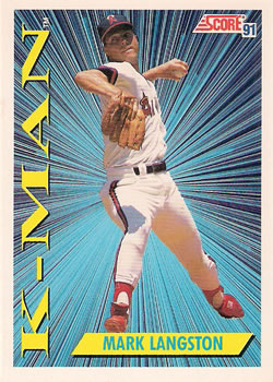 #411 Mark Langston - California Angels - 1991 Score Baseball