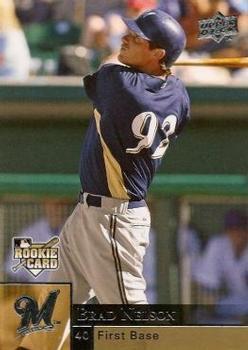 #411 Brad Nelson - Milwaukee Brewers - 2009 Upper Deck Baseball