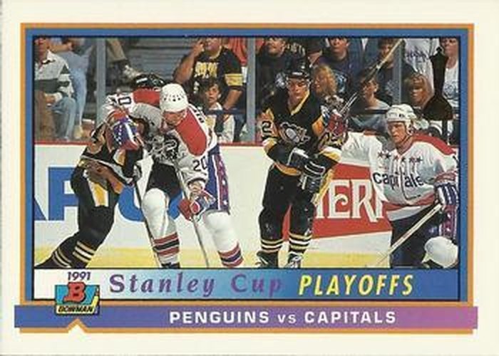 #413 Penguins vs Capitals - Pittsburgh Penguins / Washington Capitals - 1991-92 Bowman Hockey