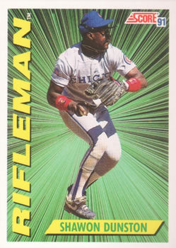 #413 Shawon Dunston - Chicago Cubs - 1991 Score Baseball