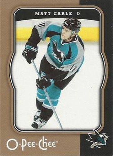 #413 Matt Carle - San Jose Sharks - 2007-08 O-Pee-Chee Hockey