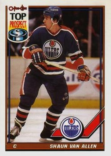#414 Shaun Van Allen - Edmonton Oilers - 1991-92 O-Pee-Chee Hockey