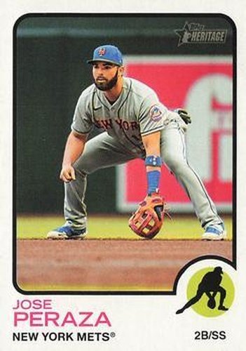 #414 Jose Peraza - New York Mets - 2022 Topps Heritage Baseball