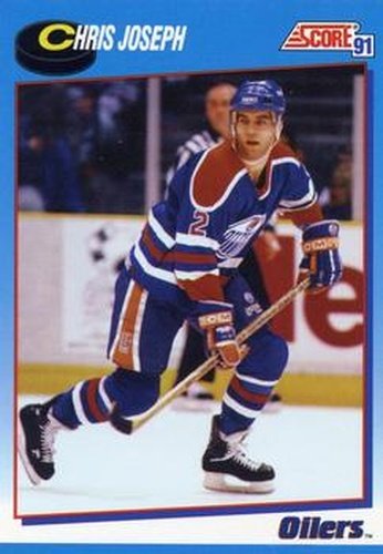 #415 Chris Joseph - Edmonton Oilers - 1991-92 Score Canadian Bilingual Hockey