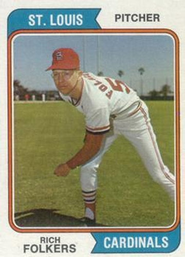 #417 Rich Folkers - St. Louis Cardinals - 1974 Topps Baseball