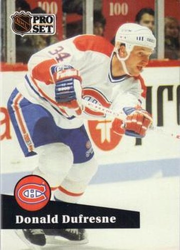 #418 Donald Dufresne - 1991-92 Pro Set Hockey