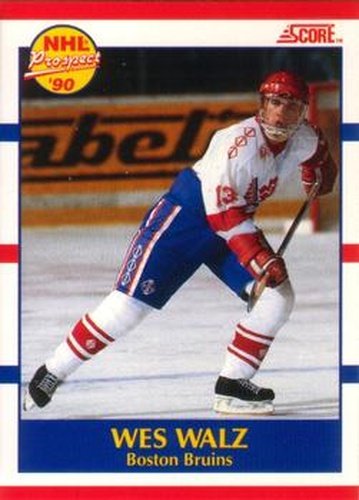 #418 Wes Walz - Boston Bruins - 1990-91 Score Canadian Hockey