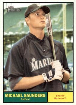 #419 Michael Saunders - Seattle Mariners - 2010 Topps Heritage Baseball