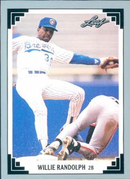 #419 Willie Randolph - Milwaukee Brewers - 1991 Leaf Baseball
