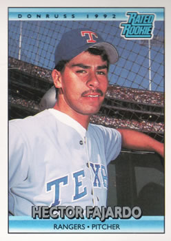 #419 Hector Fajardo - Texas Rangers - 1992 Donruss Baseball