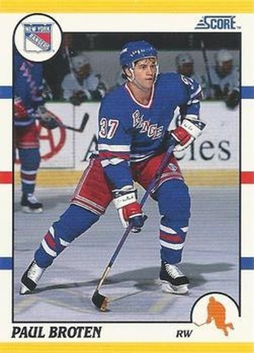 #41T Paul Broten - New York Rangers - 1990-91 Score Rookie and Traded Hockey