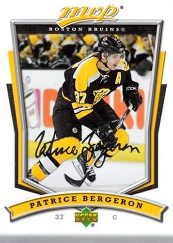 #41 Patrice Bergeron - Boston Bruins - 2007-08 Upper Deck MVP Hockey