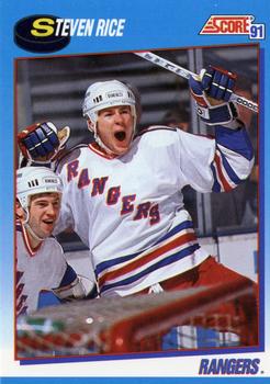 #420 Steven Rice - New York Rangers - 1991-92 Score Canadian Bilingual Hockey