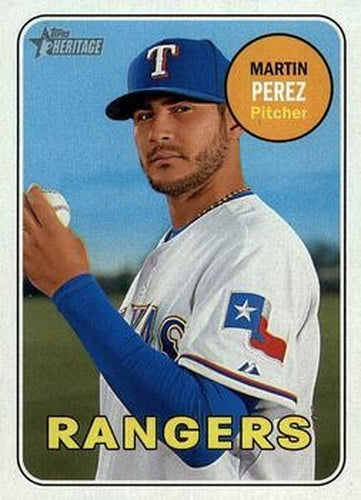 #420 Martin Perez - Texas Rangers - 2018 Topps Heritage Baseball