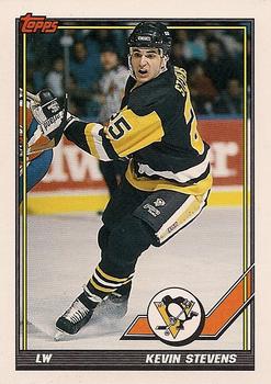 #421 Kevin Stevens - Pittsburgh Penguins - 1991-92 Topps Hockey