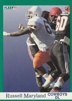 #423 Russell Maryland - Dallas Cowboys - 1991 Fleer Football