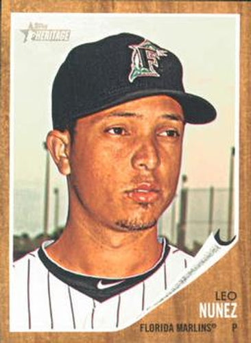#424 Leo Nunez - Florida Marlins - 2011 Topps Heritage Baseball