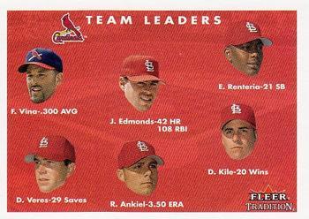 #426 Fernando Vina / Jim Edmonds / Edgar Renteria / Dave Veres / Rick Ankiel / Darryl Kile - St. Louis Cardinals - 2001 Fleer Tradition Baseball