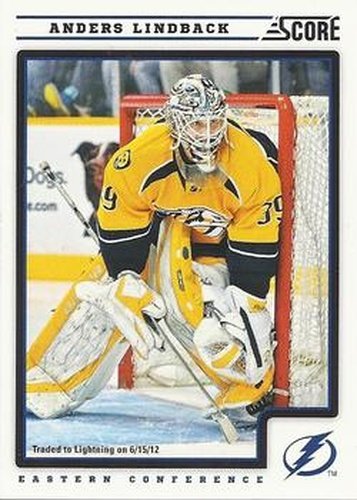 #426 Anders Lindback - Tampa Bay Lightning - 2012-13 Score Hockey